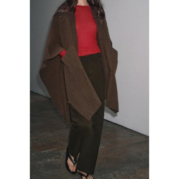 ZARA LONG KNIT CAPE - Picture 5 of 9